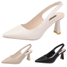 Women's thick heel suspenders sandals pointed shoes office comfy party fashion