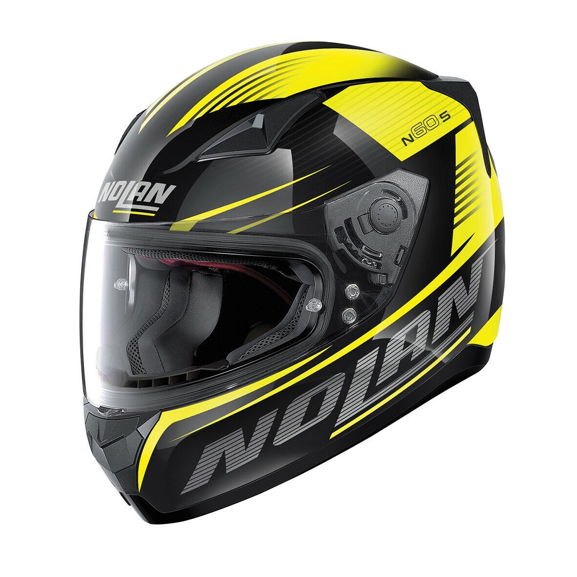 CASCO INTEGRALE HELMET MOTO SCOOTER NOLAN N60.5 MOTRICO 045 NERO GIALLO LUCIDO