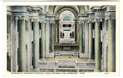 Postcard ''Interior of Kentucky's Capitol-Nave, Stairway, and Corridors''