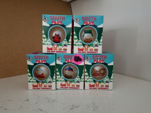 Lot of  5 South Park  Glass Ornament Holiday Xmas Stan Kenny Cartman Chef  - Picture 1 of 10