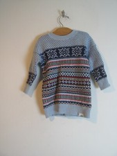 Hanna Andersson Fair Isle Long Sweater Dress    Girls Size 90 US 3 Cotton Wool