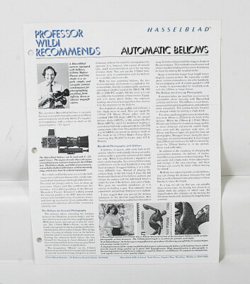 その他 san HASSELBLAD AUTOMATIC BELLOWS SALES SHEET/124819 | eBay