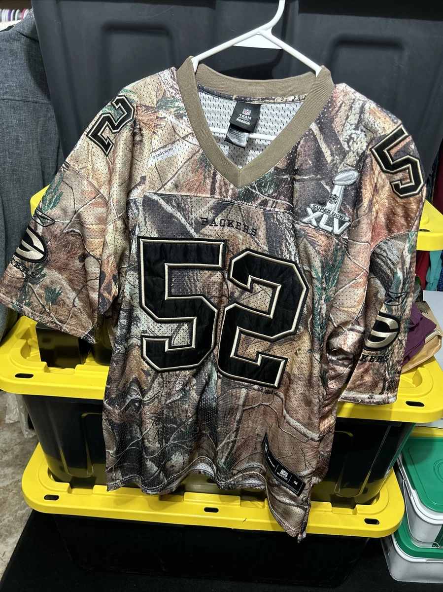 Green Bay Packers Jersey Super Bowl Camo Men s Sz M Reebok