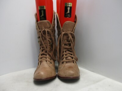 ALDO Brown Leather Lace Up High Heel Ankle Boots Womens Size 