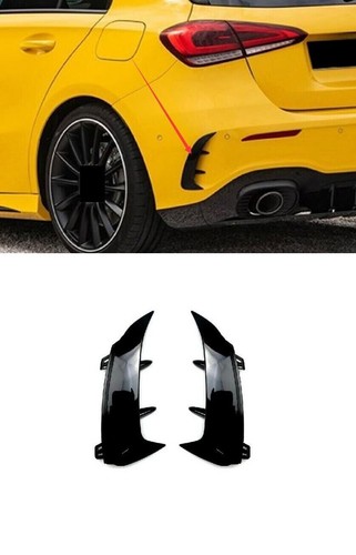 For 2019-2022 Benz A-Class W177 Hatchback ABS Black Rear Bumper Wind Knife Fin - Bild 3 von 3