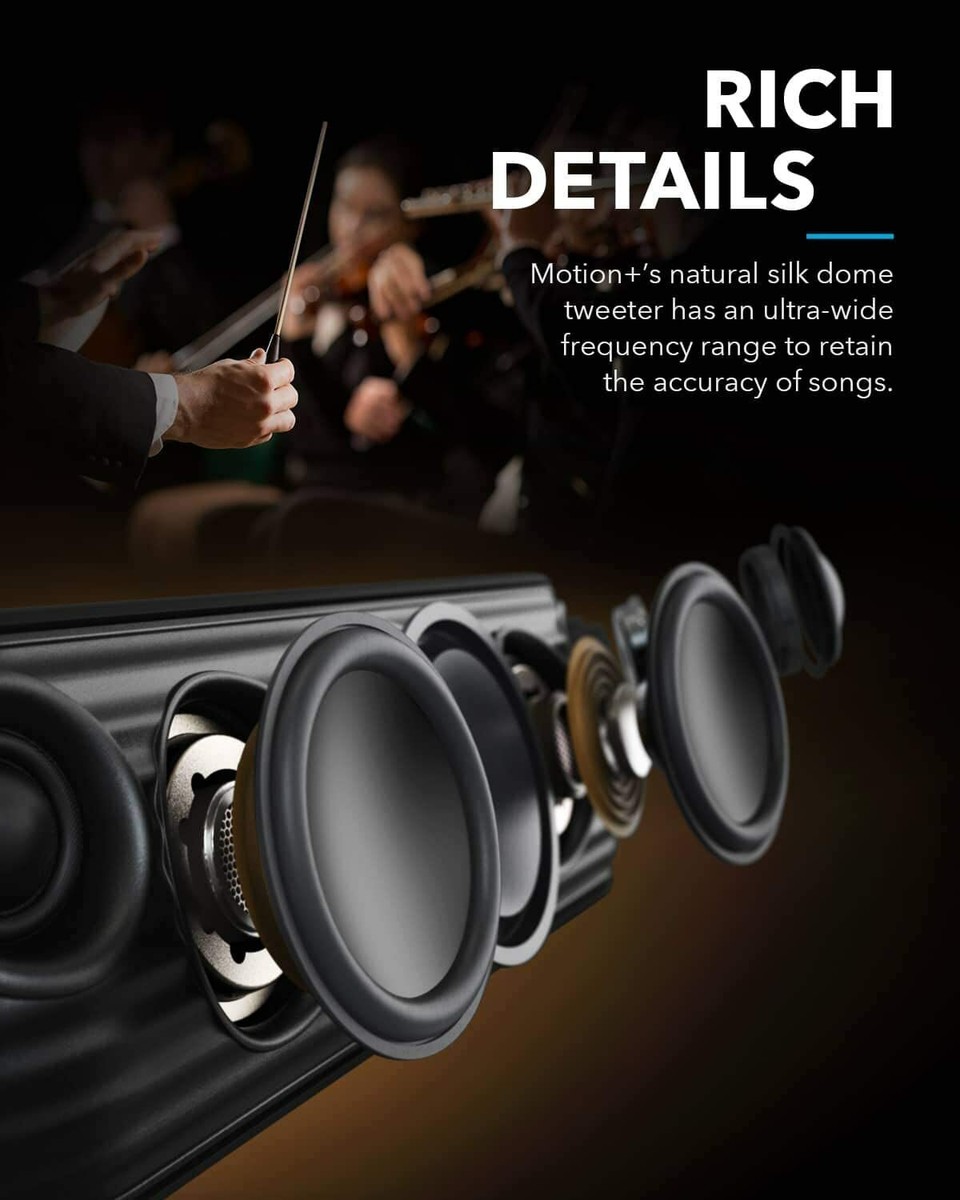 【即購入OK】Soundcore Motion+ ブラック Soundcore Portable Motion+ Bluetooth Speaker with Hi-Res 30W