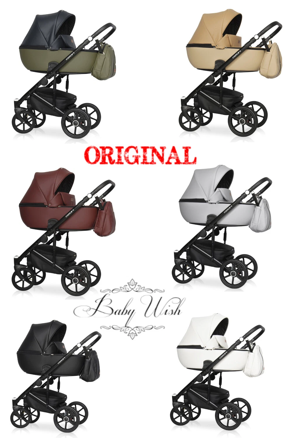 RIKO BASIC OZON BABY PRAM 3in1 CARRYCOT + PUSHCHAIR + CAR SEAT