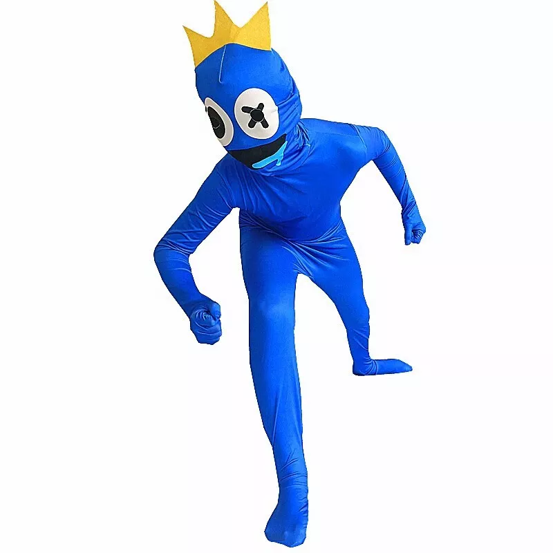 Rainbow Friends Costume Kids Blue Cosplay Horror Game Halloween Jumpsuit