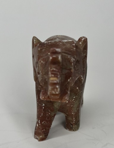 Stone Elephant Incense Holder Burner Small Hand Carved 3 Holes 