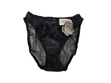 Vintage Y2K Felina GARDENIA Black Lace Shiier Underwear Panties L