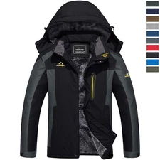 Men's Outdoor Ski Snow Jacket Waterproof Mountain Hiking Winter Warm Fleece Coat