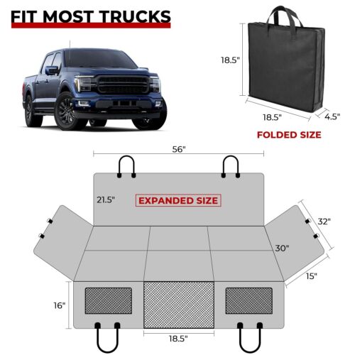 XL Dog Truck Seat Cover & Hammock - Waterproof, Anti-Scratch, 400lb, Fits F150 - Picture 5 of 7