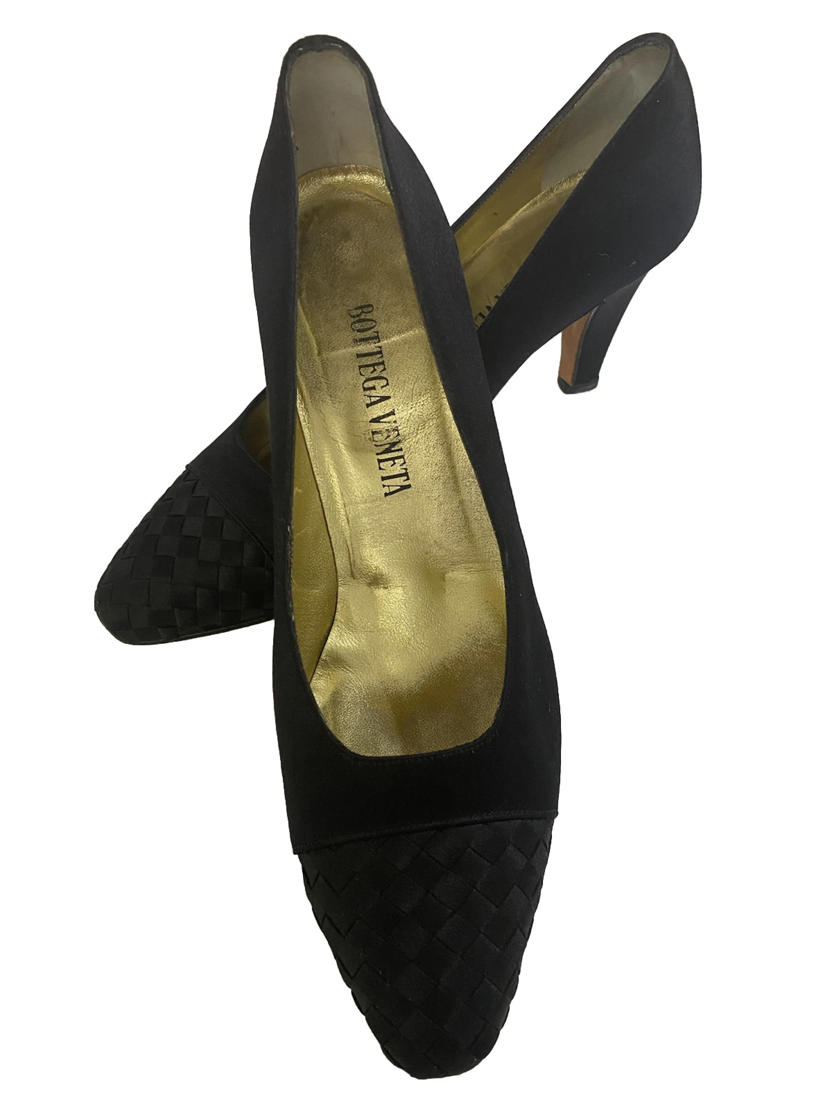 BOTTEGA VENETA Décolleté nere vintage Bottega Venetta taglia 8 5 B tessitura classica