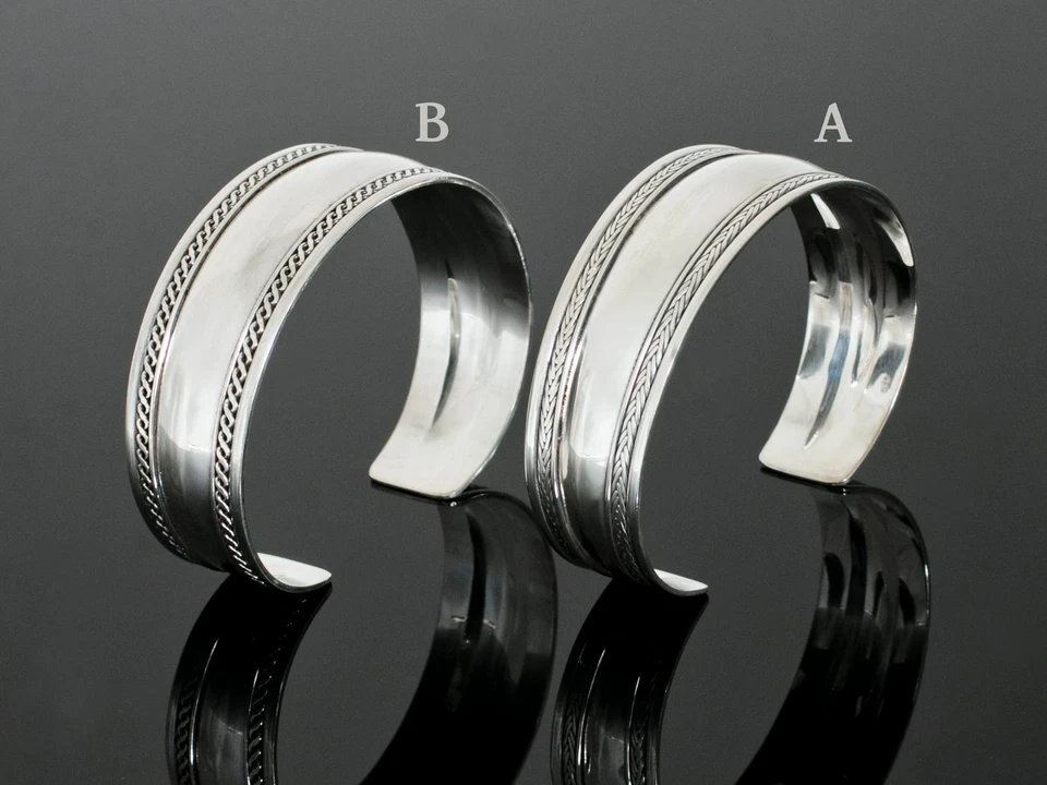 925 Silber Armreif Armspange Wikinger Armschmuck Damen Herren Kelten breit offen - Bild 2 von 4