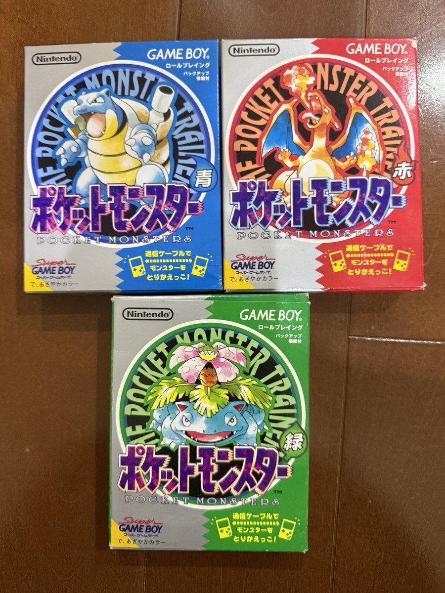 Pokemon Red Green Blue 3 set Nintendo Pocket Monsters GameBoy GB