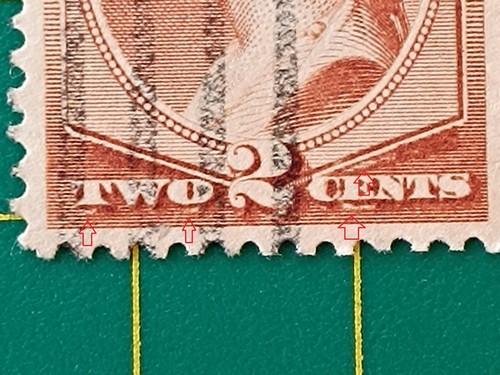 US post stamp 1883, Sc A57 #210, 2c red brown, used, Error of printing - Picture 3 of 11
