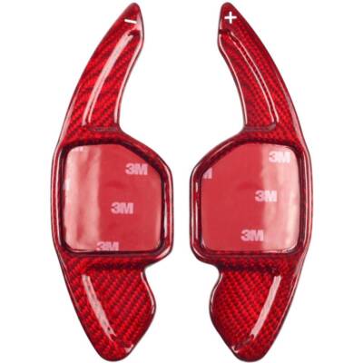 Schaltwippen Shift Paddles für Audi Q5 8R, Q7 4L, TT TTS RS 8J, Carbon Rot Glanz