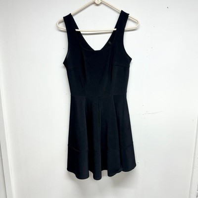 Lulu s Home Before Midnight Fit & Flare Mini Dress Black Square Neck Back Zip M