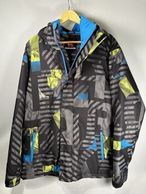Quicksilver Snowboard Jacket Utility Collection Blue Black Gray Vented Size M
