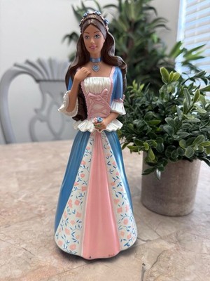 Mattel Princess Figurine 2004 Blue Pink White Plastic Traditional Floral