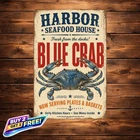 Eat Crabs Crab Shack Tin Metal Sign Vintage Seafood Wall Decor