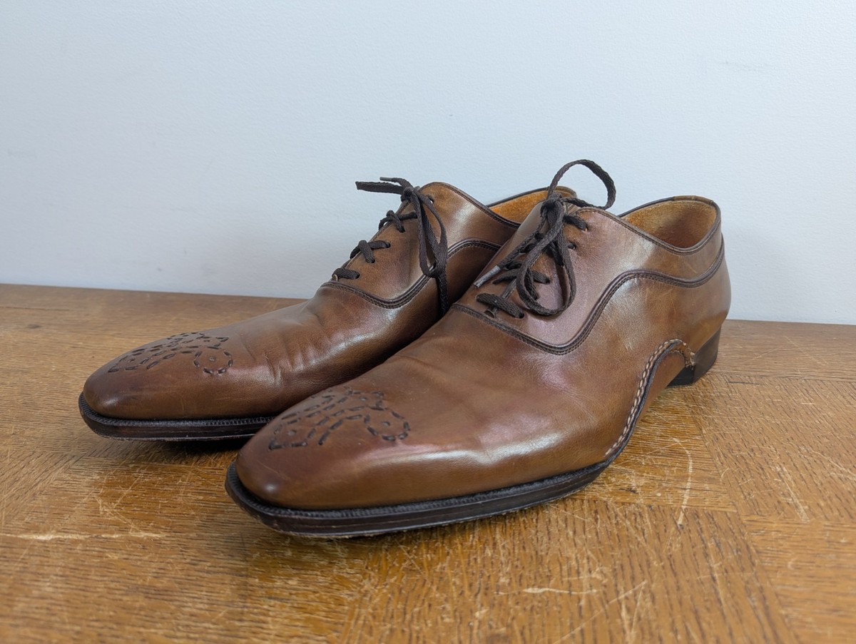 靴 manamisd Magnanni Men's Oxford Size EU48 / US14M Embroidered Toe Shoes