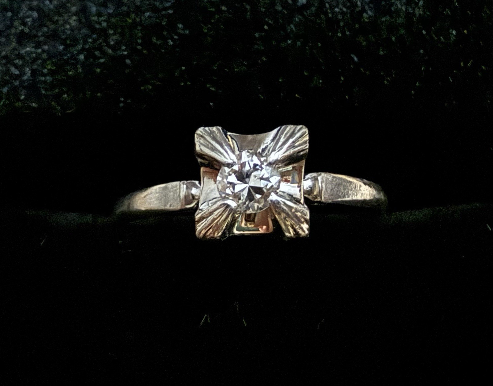 Vintage Platinum Diamond Solitaire Ring 0.15ctw