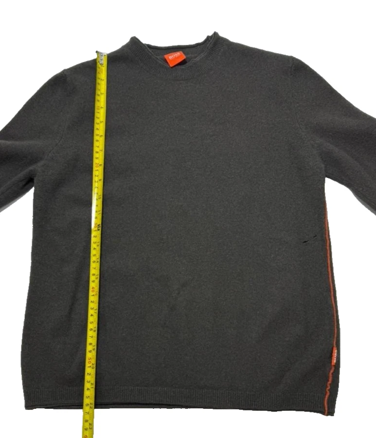 Hugo Boss Mens Grey Wool Knit Sweater Crewneck L - Image 3 of 4