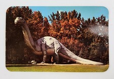 Vintage Calgary Zoo Postcard Brontosaurus Dinny Dinosaur Park Alberta Canada