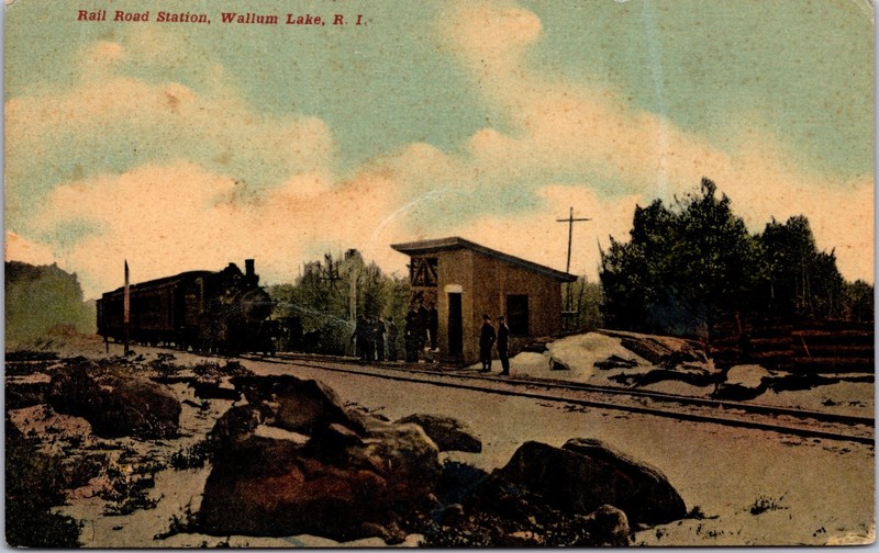 PC6684 RI Rhode Island Wallum Lake Railroad Train Station Depot Postcard