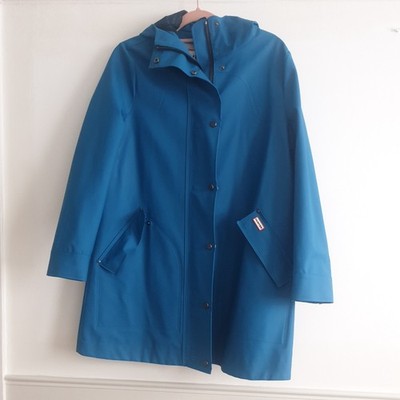 Hunter Original Waterproof Rubberised Coat Blue Size S UK