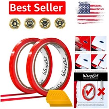 Durable 32ft Vinyl Wrap Tape 2 Rolls  Squeegee - Water Resistant  Easy to Use