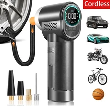 Car Bike Tire Inflator Pump Portable Battery Rechargeable Air Compressor Digital
