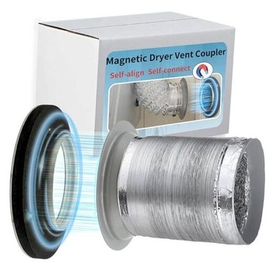 Magnetic Dryer Vent Coupler Self-connect Self-align Dry Vent Connector 4inch, 