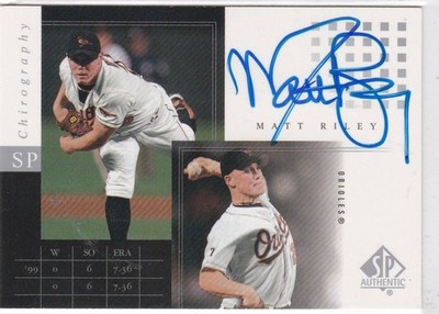 2000 Sp Authentic Matt Riley Chriography Autograph Auto #MRi Orioles | eBay
