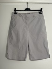 M&S Womens Shorts UK 10 Grey Cotton Blend Tailored Casual Summer