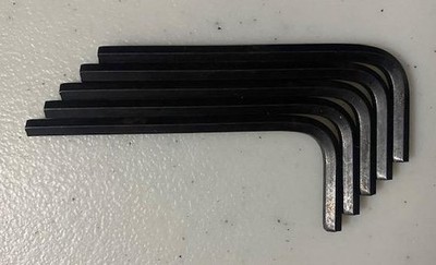 Allen  57124 4MM Short Arm L Hex Key Allen Wrench Made In the U.S.A 5pcs.