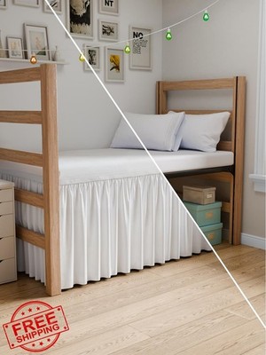 CGK Unlimited Bed Skirt Twin XL 42'' Drop White