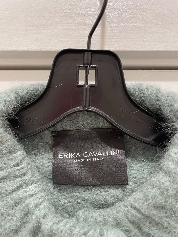 Cárdigan Suéter Erika Cavallini Talla Pequeña Mohair Alpaca Hecho en Italia Alta Costura Foto 3 de 4