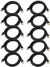 10 Pack 10FT Gold-Plated USB 2.0 type A-Male to B-Male Printer Shielded Cable