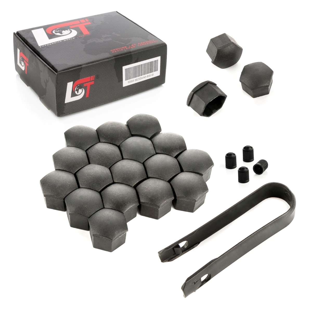 20x Wheel Screw Caps Shrouds Wheel Nuts Set 0 21/32in Black Rough for Citroen