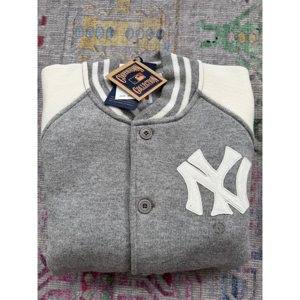 New York Yankees Polo Ralph Lauren Raglan Full-Button Jacket - Gray - Image 2 of 4