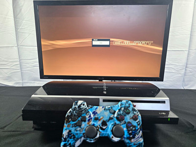 TESTED Custom PS3 Model CECHK-01 PlayStation 3 BUNDLE w/Controller And Cables