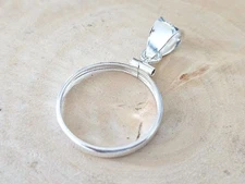925 Sterling Silver Screw Top Simple Bezel for 19mm Penny 1 Cent Coins
