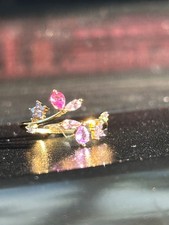 925 Sterling Silver Zircon gemstone 18k gold ...
