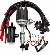 For Ford Fe 352 390 428 Distributor Black Female Cap Chrome Coil 8.5mm Wire Kit