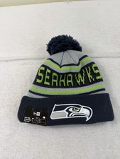 Seattle Seahawks Beanie New Era NFL Sideline Sport Official Pom Cuffed Knit Hat
