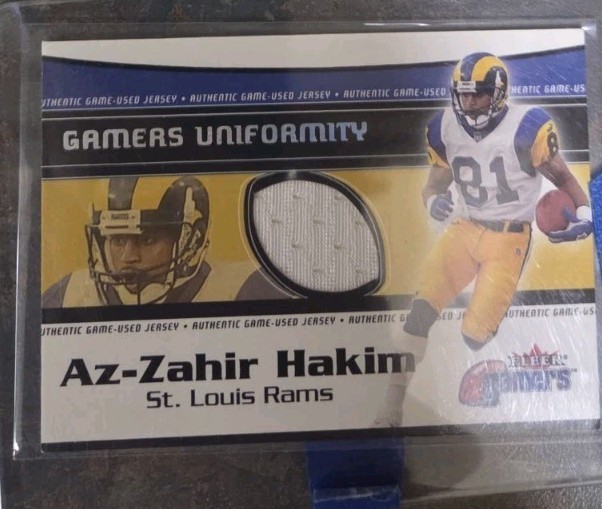 RAMS LOT OF (5) AUTO & GAME USED/WORN FOOTBALL CARDS.  FAULK,WARNER,HAKIM,PAGE view 5