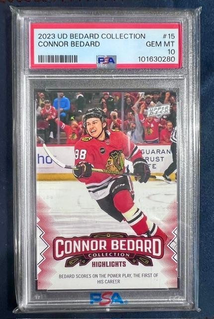 Connor Bedard 2023-24 Upper Deck ROOKIE RC Collection #15 PSA 10 GEM MINT