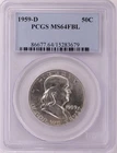 1959-D Franklin Silver Half Dollar Full Bell Line PCGS MS64FBL (B3368)